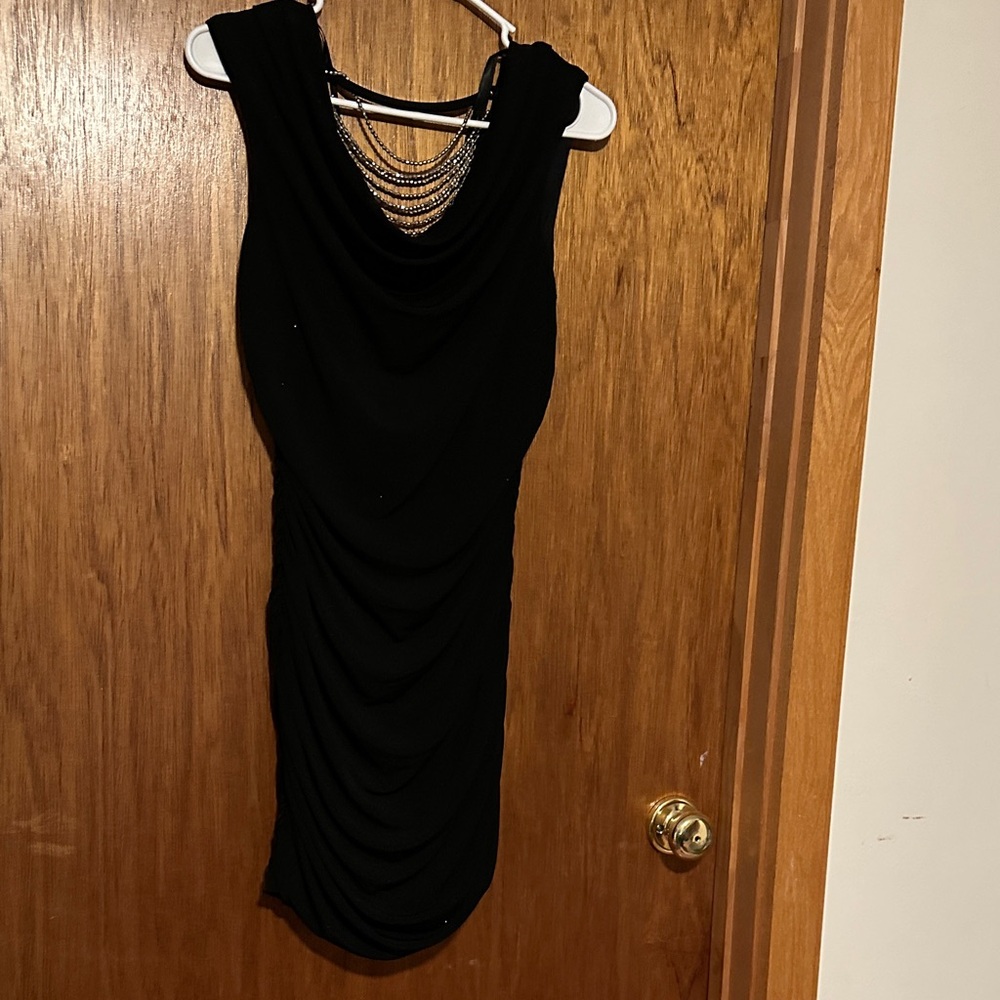 Little black dress with silver detail